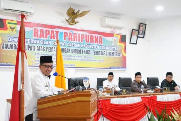 Terhadap Pandangan Umum Fraksi Dprd Tanah Datar Atas Tiga Ranperda Ini